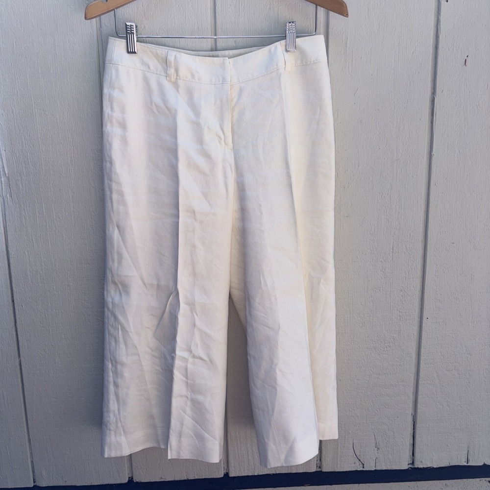 Alfani Linen Blend Size 2 Dressy Cropped Workwear Pants Women's Size 2 Lined - Picture 2 of 9